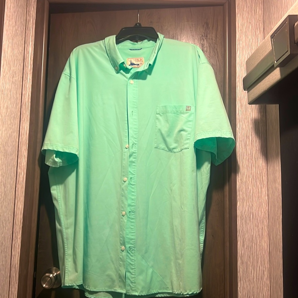 Mint Green HUK button down. Great for summer. Light weight.